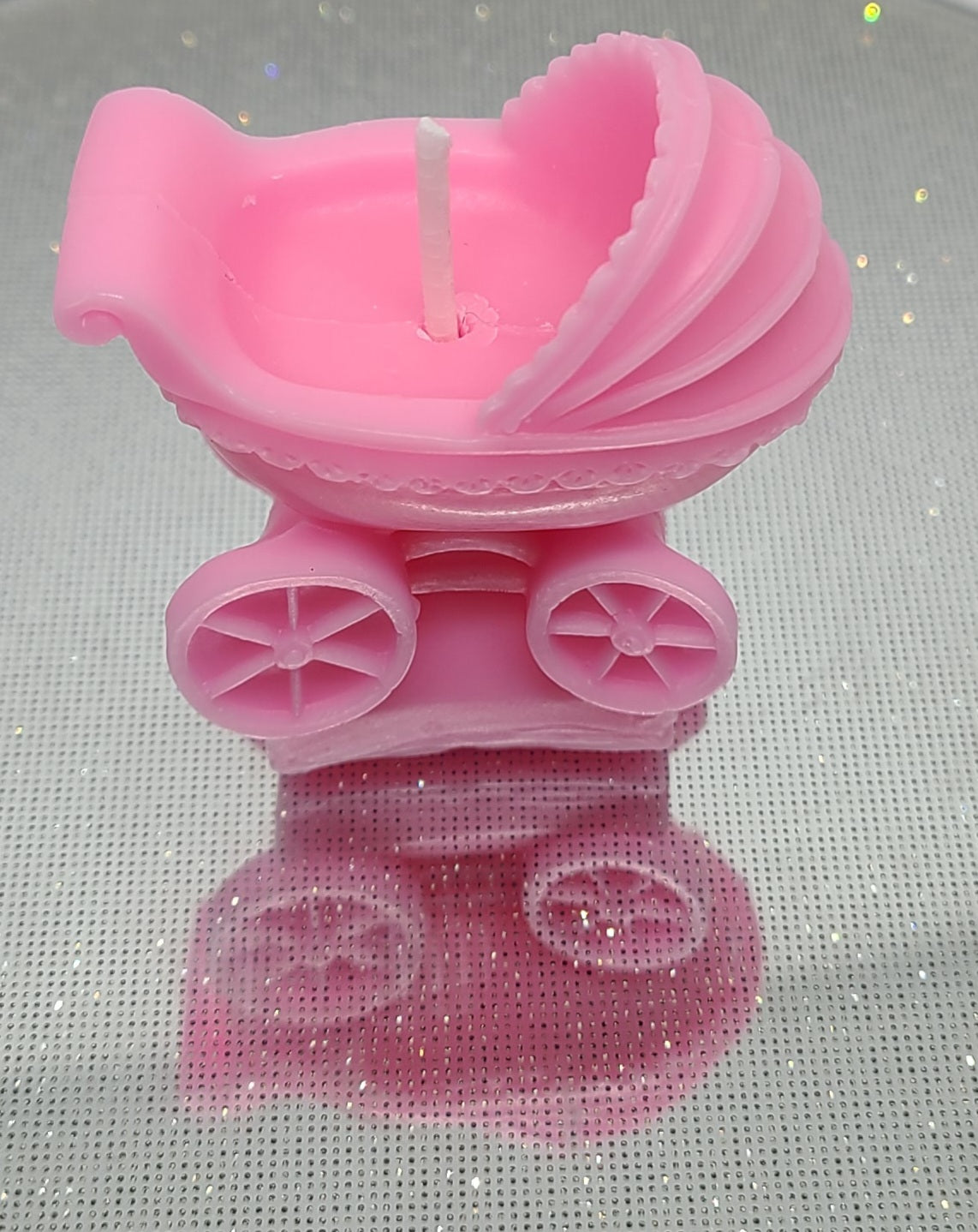 Baby Carriage Candle - Pink