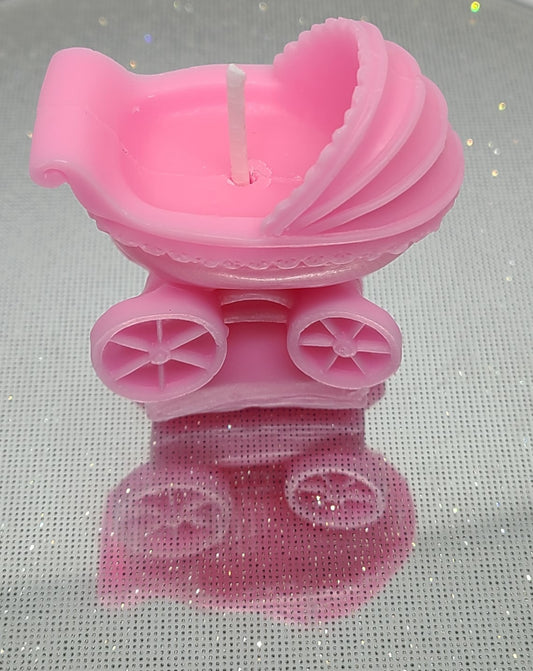 Baby Carriage Candle - Pink