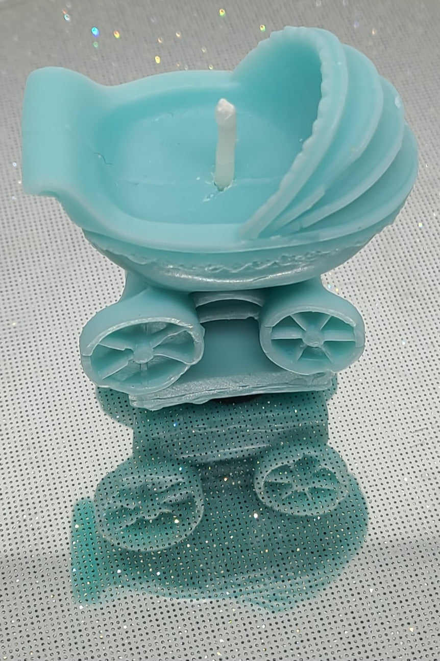 Baby Carriage Candle - Aquamarine