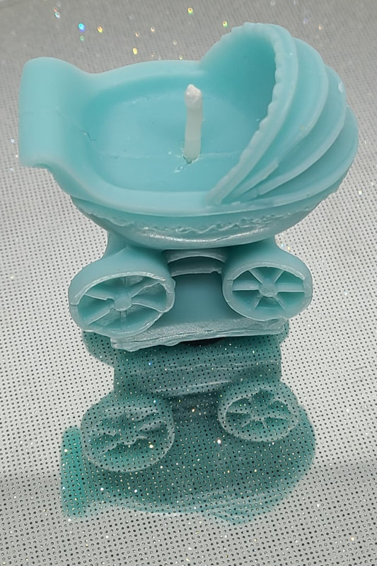 Baby Carriage Candle - Aquamarine