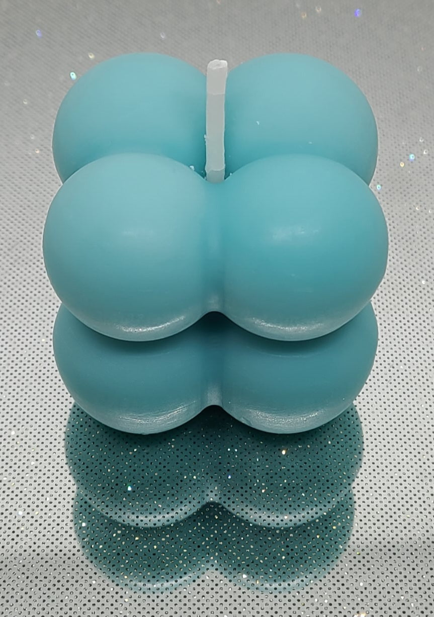 Cube of Pearls Candle - Aquamarine