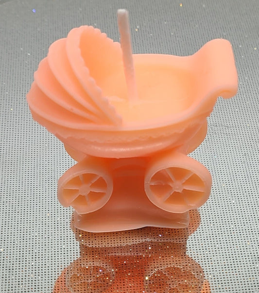 Baby Carriage Candle - Orange