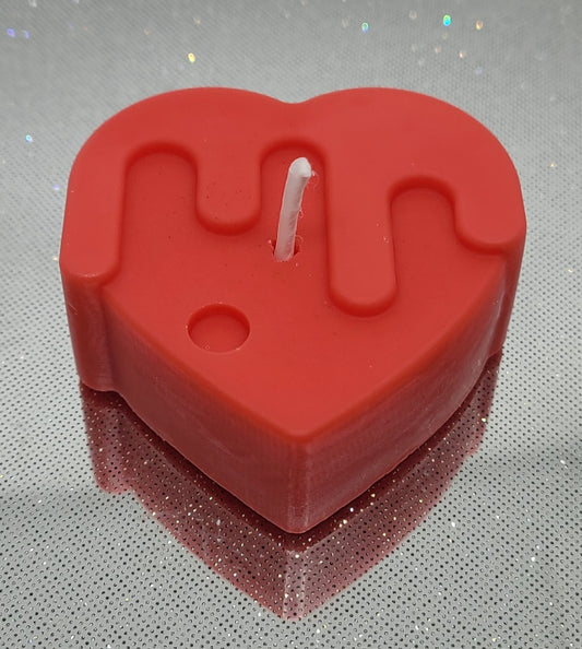 Heart Candle Medium Opt#1 - Medium Red