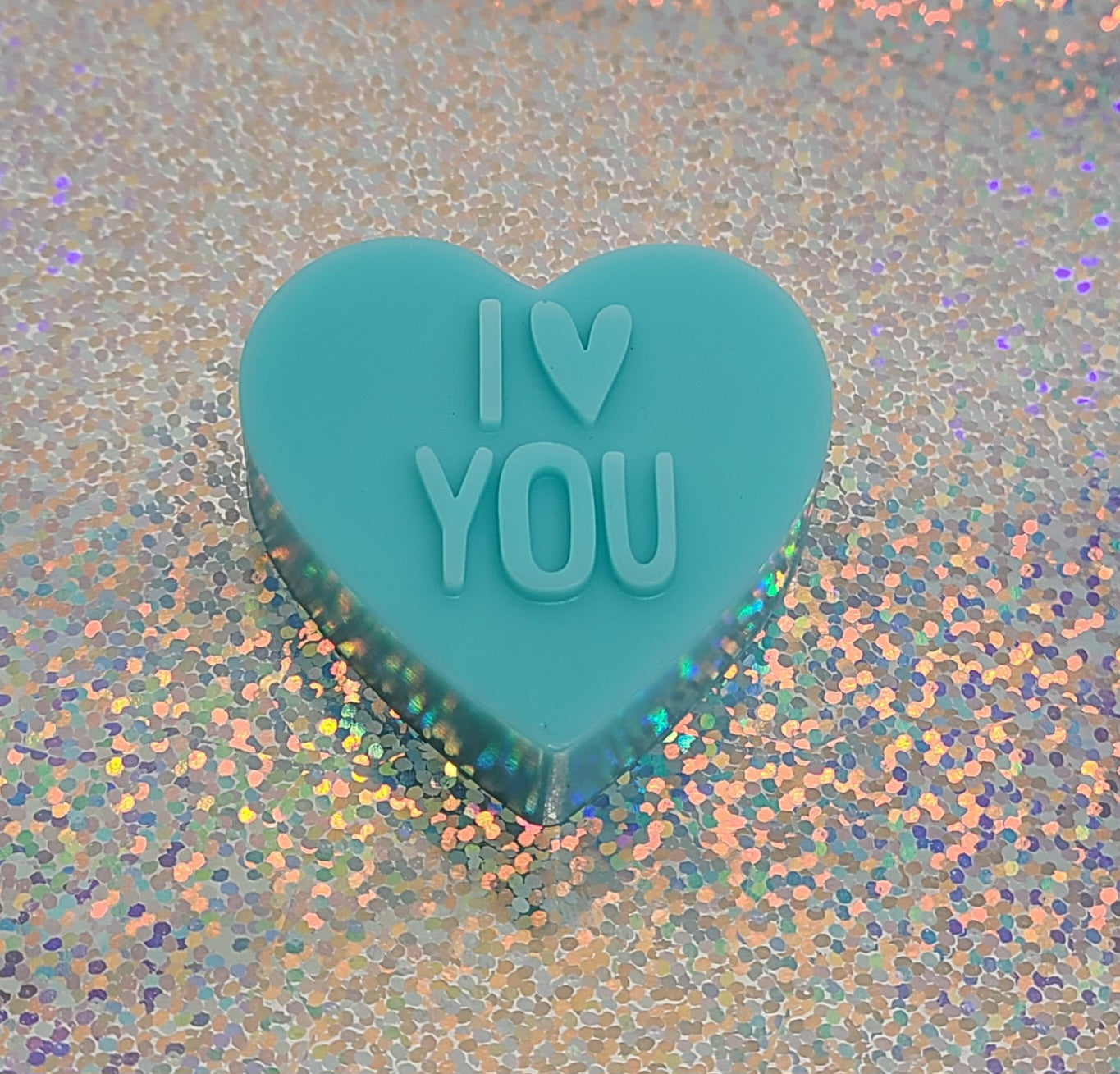 'I Heart You' Heart Melt - Aquamarine