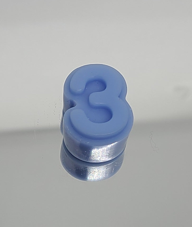 Number '3' Small Melt - Light Blue