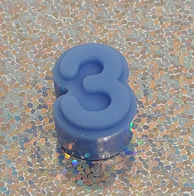 Number '3' Small Melt - Light Blue