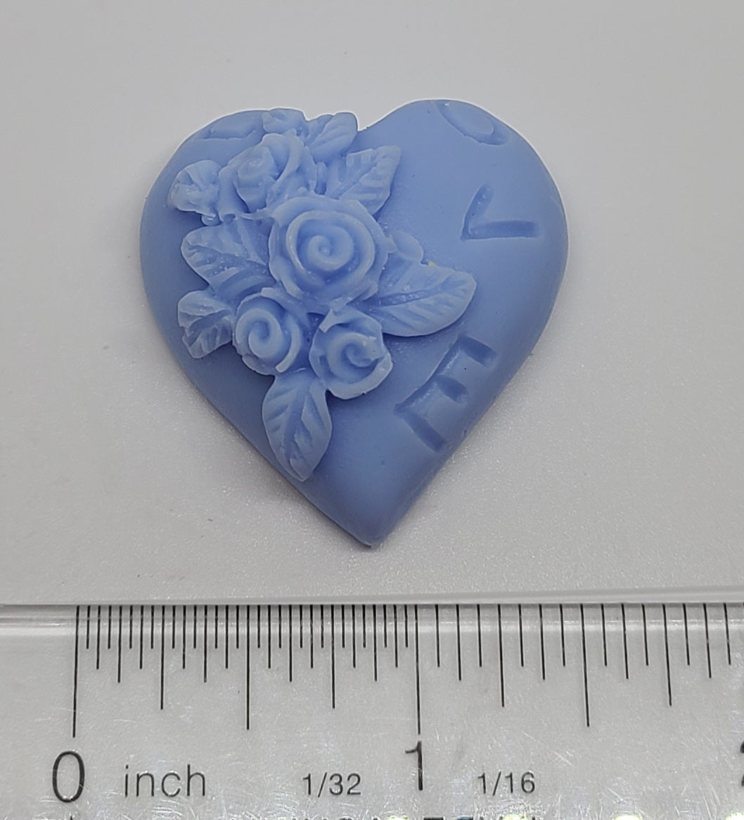 Heart 'LOVE' With Roses Melt - Light Blue